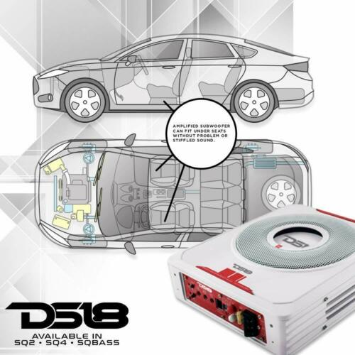 8" 600W Under-Seat Car Sub woofer Powered Bass Amplifier Slim DS18 SQBASS