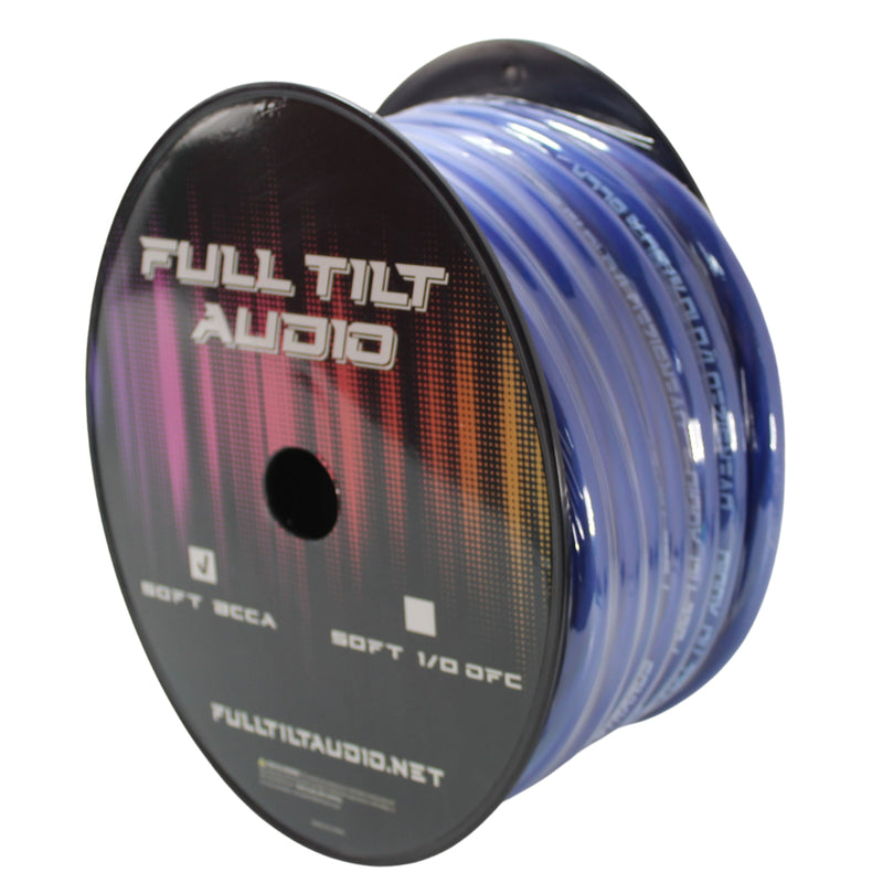 Full Tilt Audio 0 Gauge CCA Power/Ground Wire Blue Lot Cut By The Foot