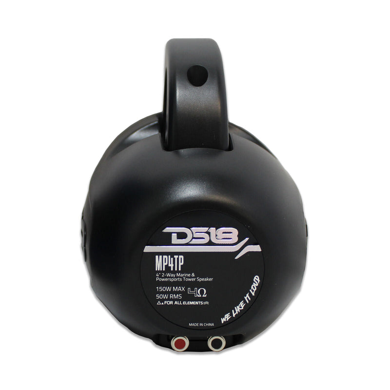 DS18 HYDRO 4" 300 Watts 4 Ohm 2 Way Black Wakeboard Pod Tower Speakers Pair