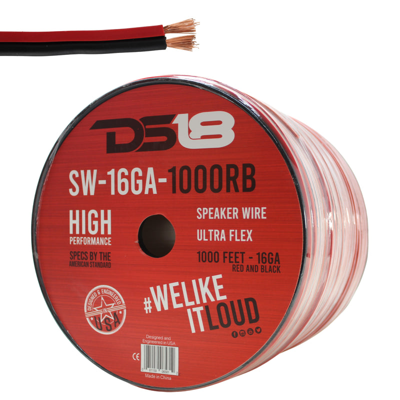DS18 Car Audio 16 AWG CCA Speaker Wire Lot Cut By The Foot