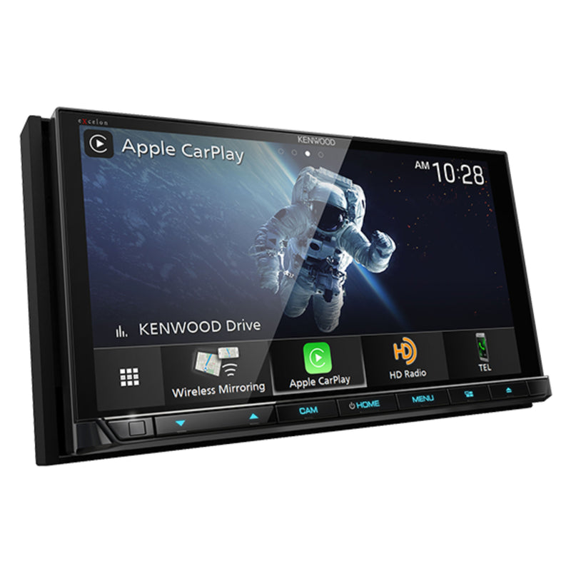 DDX9707S 6.95" DVD Receiver – 22W RMS x4 @ 4 Ohm, CarPlay/Android Auto front nav display view