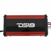 DS18 2-channel micro amp with 600W max power and waterproof design. Perfect for boats, ATVs, UTVs, and outdoor motorsports. Amplifier Front View