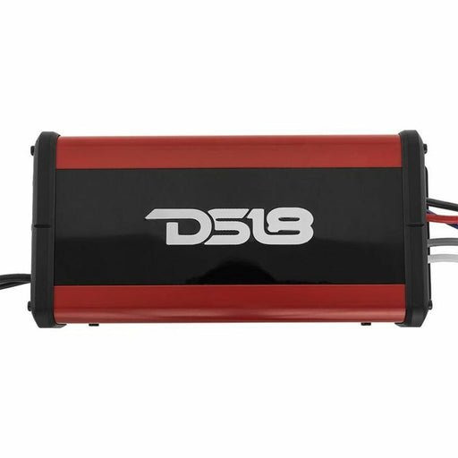 DS18 2-channel micro amp with 600W max power and waterproof design. Perfect for boats, ATVs, UTVs, and outdoor motorsports. Amplifier Front View