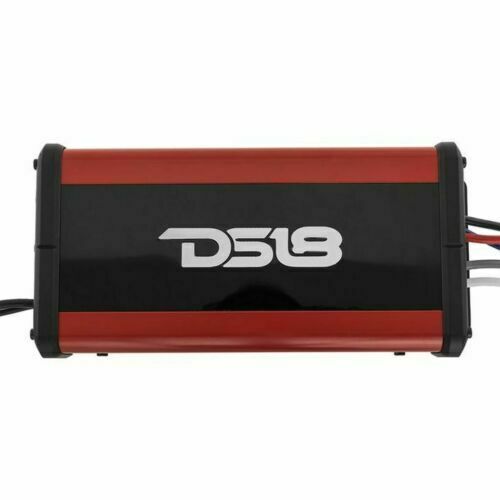 Compact DS18 waterproof mono amp with 700W max power. Ideal for ATV, UTV, and marine audio systems. Rugged, powerful, and ready for the elements. Amplifier Front Angle