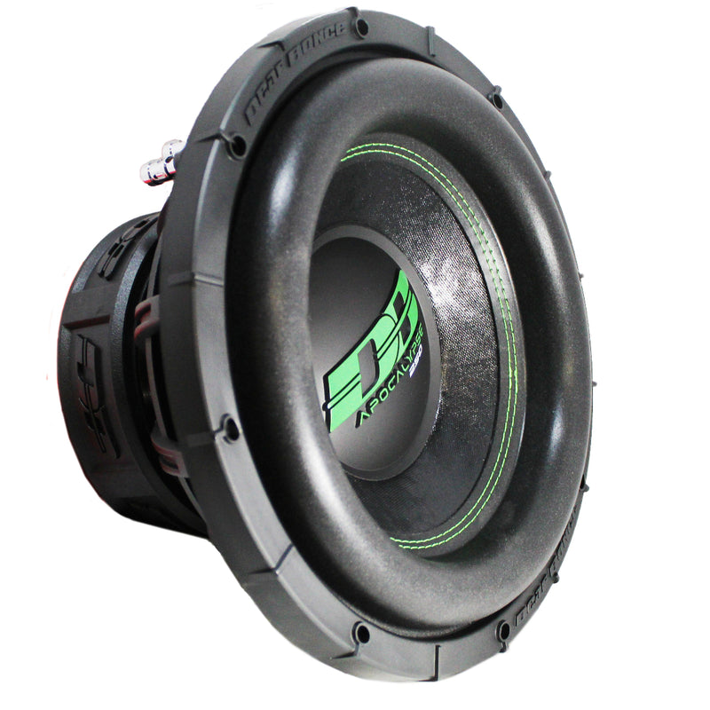 Side profile of the Deaf Bonce DB-SA252 D1 subwoofer highlighting the large surround and heavy-duty basket for superior performance and durability.