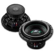 Display of two Deaf Bonce DB-SA252 D1 subwoofers, ideal for high-powered custom car audio builds needing maximum output.