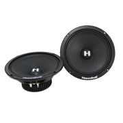 Top view of Deaf Bonce HM-6E 6.5" midrange speaker pair showing cone and dust cap design from the Hannibal E Series.