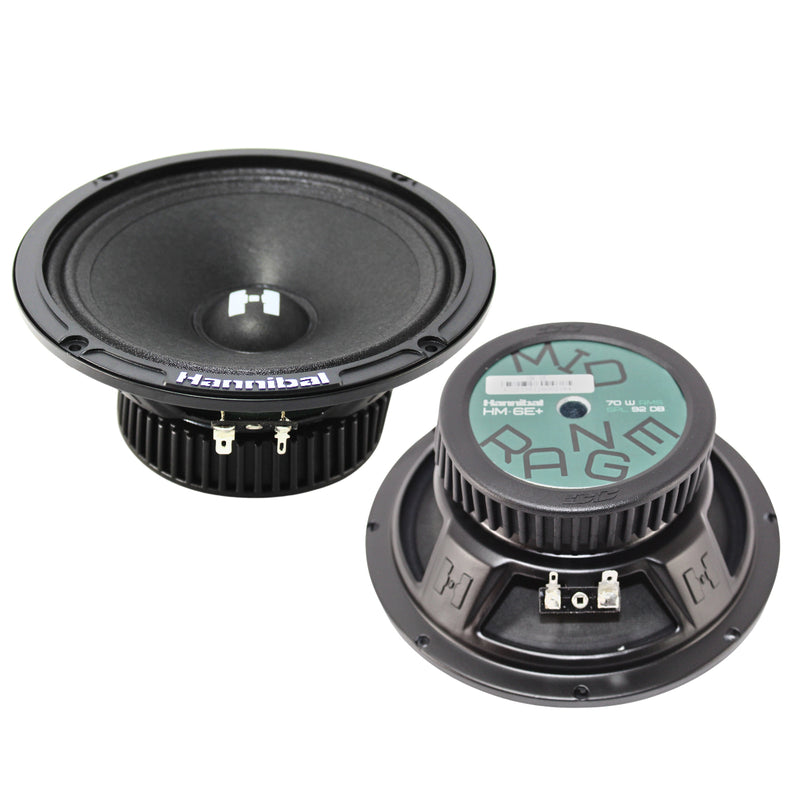 Deaf Bonce Hannibal Pair of 6.5-Inch 4 Ohm Midrange Speakers Front and bottom View