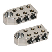 JM 6-Way 4/0 Gauge Power/Ground Distribution Block | TER-6-4/0 pair top side angle view