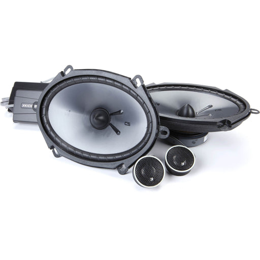 Upgrade your sound with Kicker 46CSS684 CS Series 6x8 component speakers. 75W RMS, titanium tweeters, external crossovers, crisp detail. Component Set View