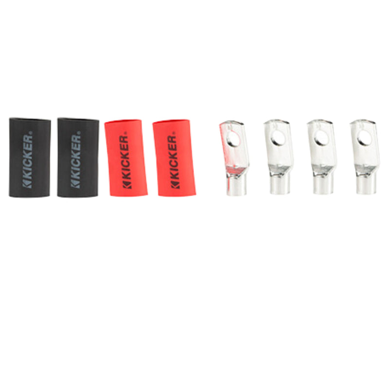 Kicker 4 Gauge AWG 5/16" Nickel Plated Marine-grade Ring Terminal 4 Pack 47RT4