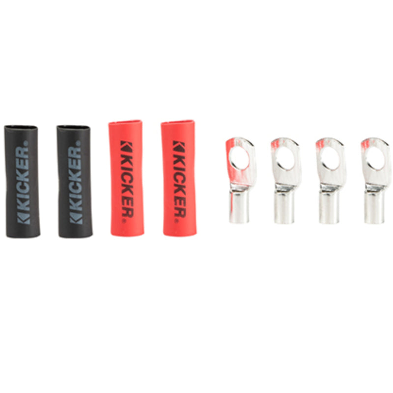 Kicker 8 Gauge AWG 5/16" Nickel Plated Marine-grade Ring Terminal 4 Pack 47RT8