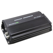 Compact 2-channel Class D amp with 450W bridged output, HPF/LPF filters, and 2-Ohm stable design. Clean, efficient power for any system. Angled Subwoofer
