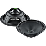 Top and bottom angled view of a pair of Deaf Bonce MM-60NEO V2 6.5-inch midrange speakers showing the cone design, dust caps, and mounting frames.