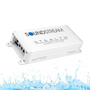 Soundstream SM1.700D 700W 2-Ohm Marine Monoblock Amplifier Water Resistant Side View of the Amplifier