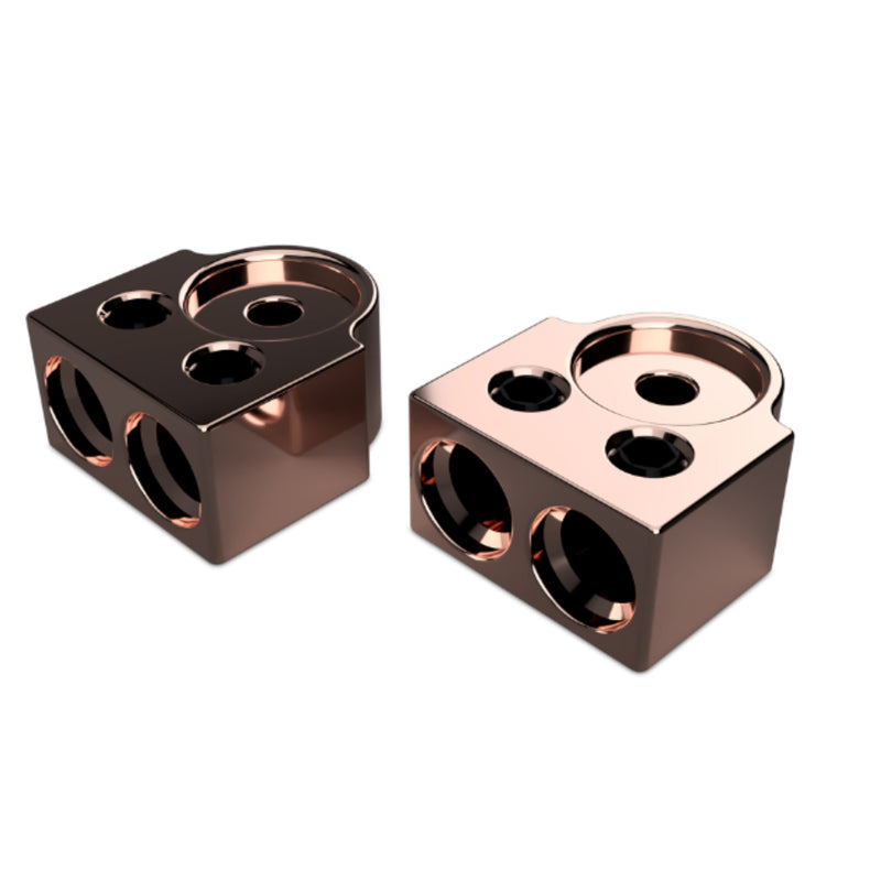 XS Power Pair Of 700 Series 1/0 Gauge W/ 2 Spots Copper Terminal Blocks