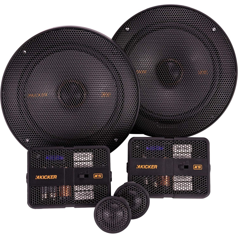 Kicker KS-Series 6.5" Component Speakers with 1 Inch Tweeters 250W Peak
