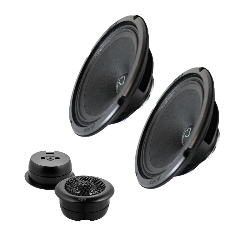 Pair of Deaf Bonce 6.5 Midrange Speakers 200W 4 Ohm w/ 1" Black Tweeters 100W