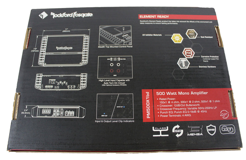 Rockford Fosgate Punch Marine 500W Class BD Mono Subwoofer Amplifier PM500X1BD