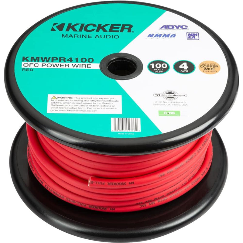 Kicker Marine 4 Gauge Tinned OFC Power/Ground Wire Red Lot Cut By The Foot