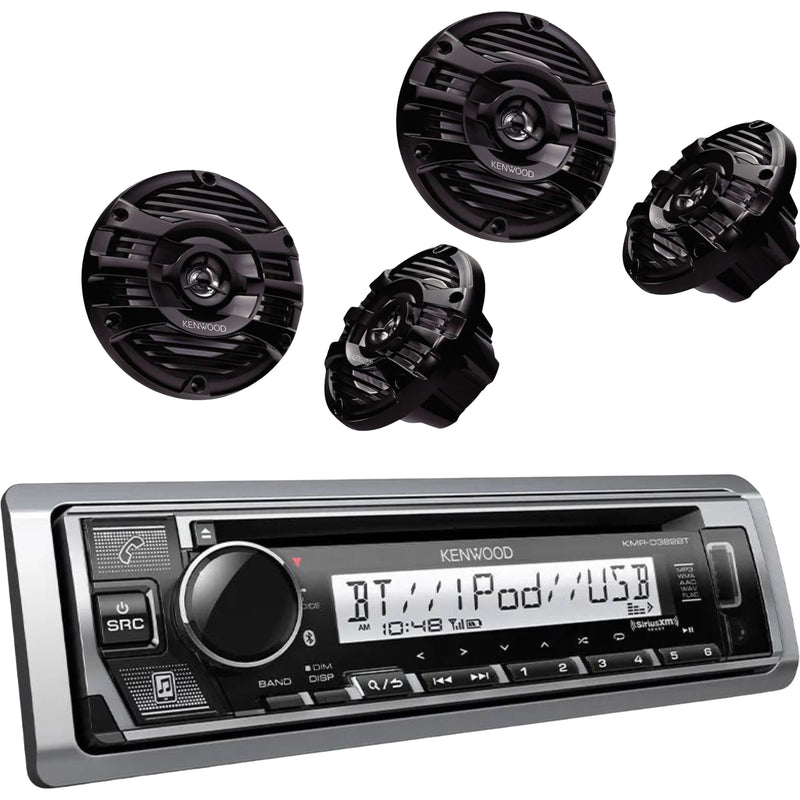 Kenwood 4 Channel 600W Bluetooth Amplifier W/ 2 Pair of 6.5"  Marine Speakers