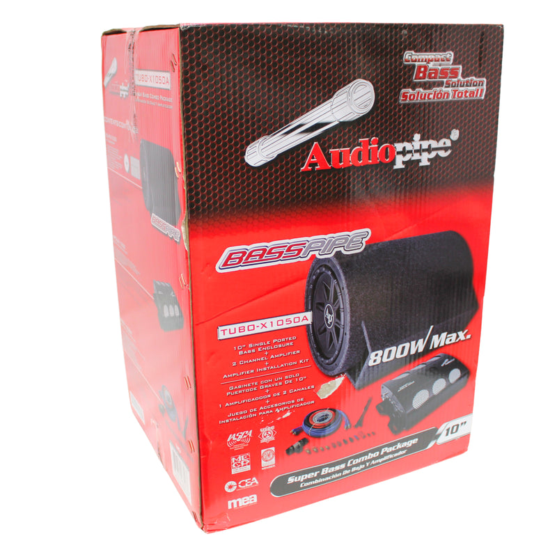 Audiopipe TUBOX1050 10 Loaded Tube Bass Combo - Tspx1050 In Tube / Apcle1002 / Bms1500x