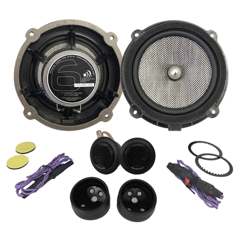 Hyundai Car Audio 6.5" OEM Drop-in, 80 Watts RMS Component Speakers Kit
