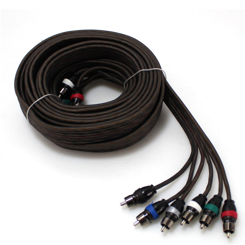 Sky High 18 Foot 6 Channel Car Audio Twisted Metal RCA Cable TWRCA-6CH-18