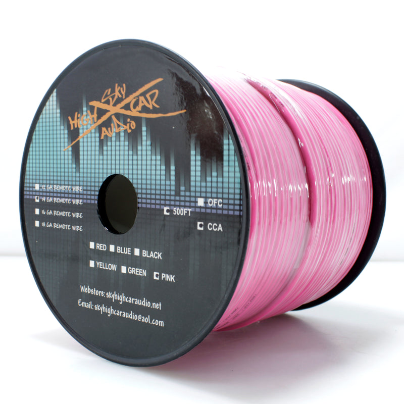 Sky High Car Audio 14 GA CCA Primary/Remote Wire Pink Lot Cut By The Foot