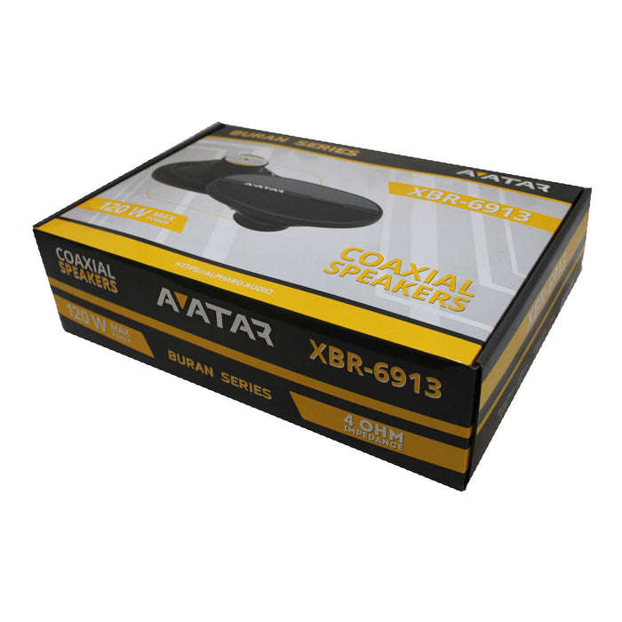 Avatar XBR-6913 6.9" 120 Watts 4 Ohm Black Coaxial Speakers