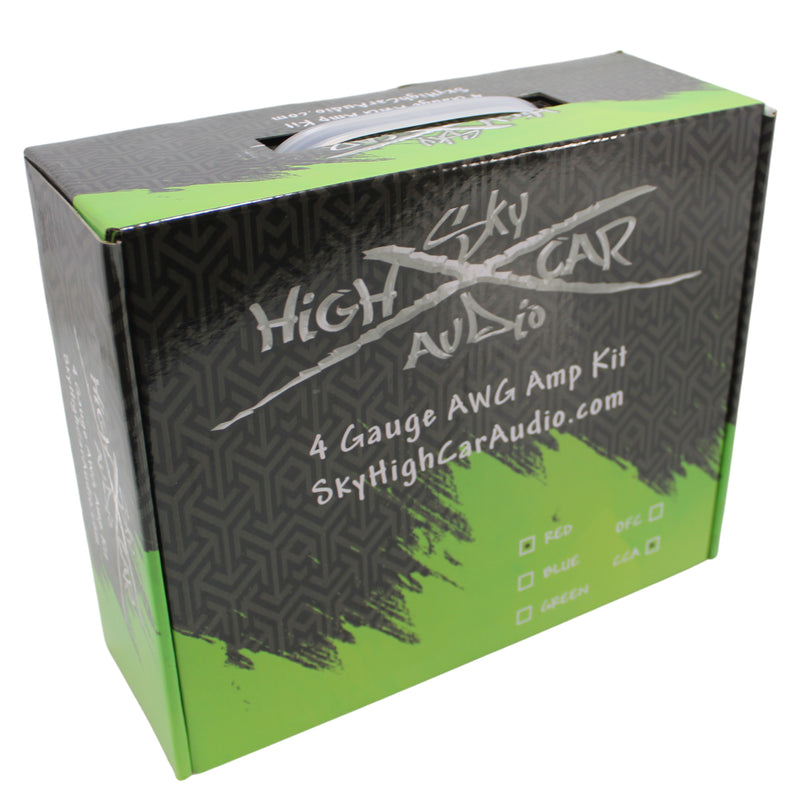 Sky High Car Audio 4 GA CCA Amplifier Wiring Kit Red Power Black Ground