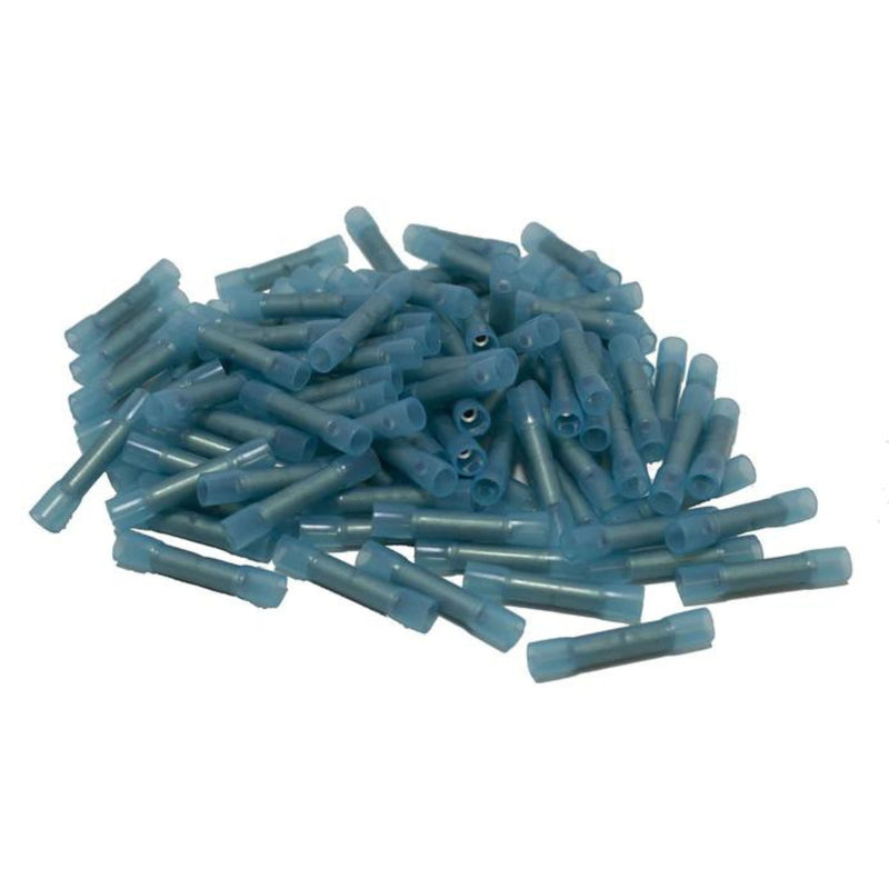 2x Install Bay 100PK Waterproof Heat Shrink Blue Butt Connector 14-16ga | HSBBC