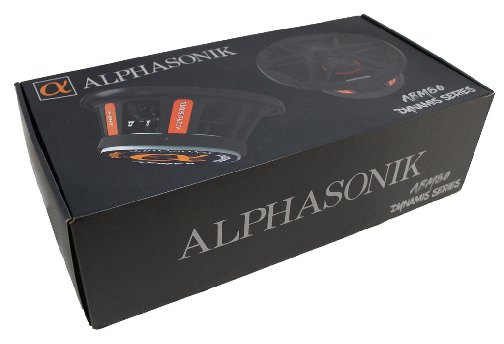 Pair of Alphasonik 8 Midrange Speakers 800 Watts 4 Ohm 2 Layer Voice Coil ABM80