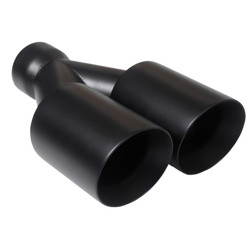 Mach-Speed Universal Car Exhaust Tip Slant Cut Double Wall Powder Satin Black