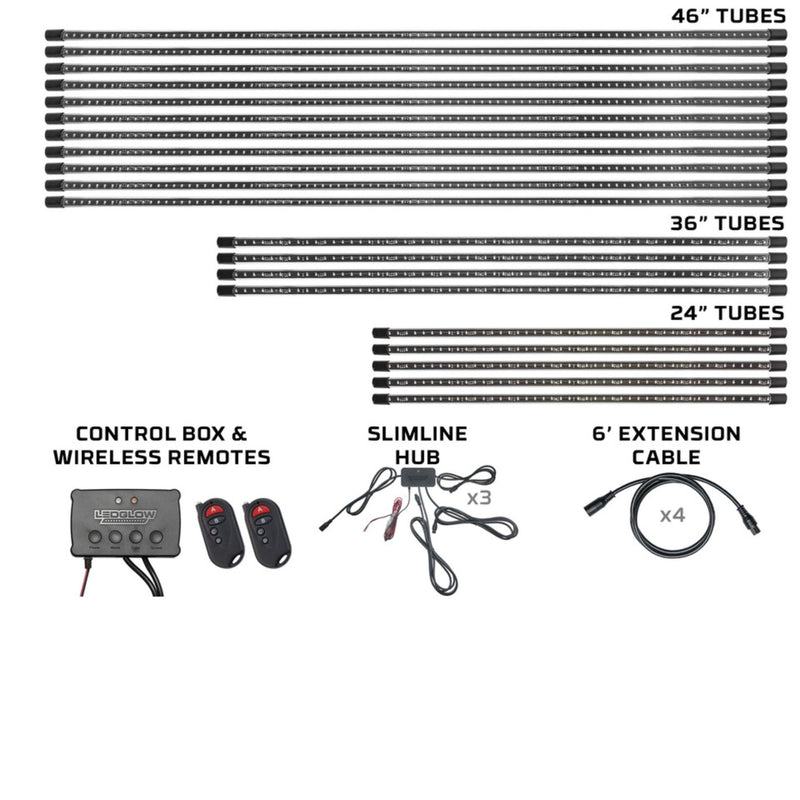 LEDGlow Million Color Slimline LED Underbody Lighting Kit For 45ft+ RV Campers
