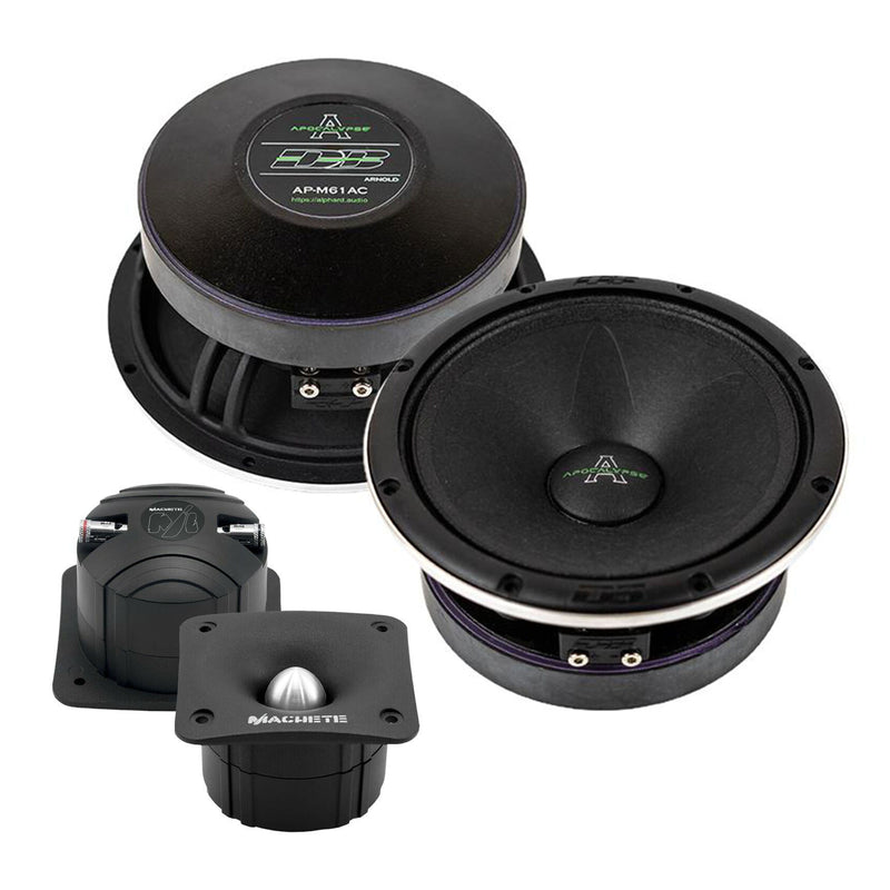 Pair of Deaf Bonce 6.5 Midrange Speakers 360W 4 Ohm w/ 1" Bullet Tweeters 160W
