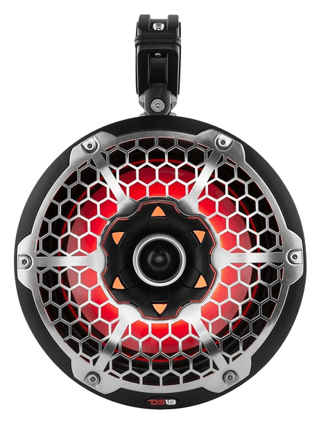 NXL-10TPNEO Black 10" LED Marine Tower Speakers + NXL-400.4D 1200W 4 Ch Amp