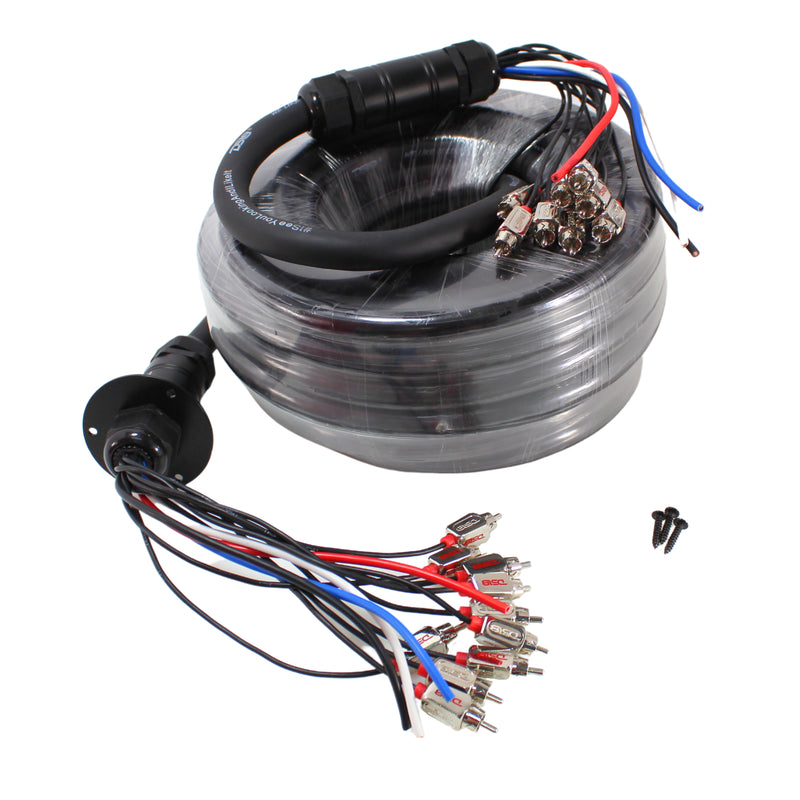 DS18 50ft 10 Channel Medusa Snake RCA w/ 4x12Ga OFC Power Cables MDSA10-4-50FT