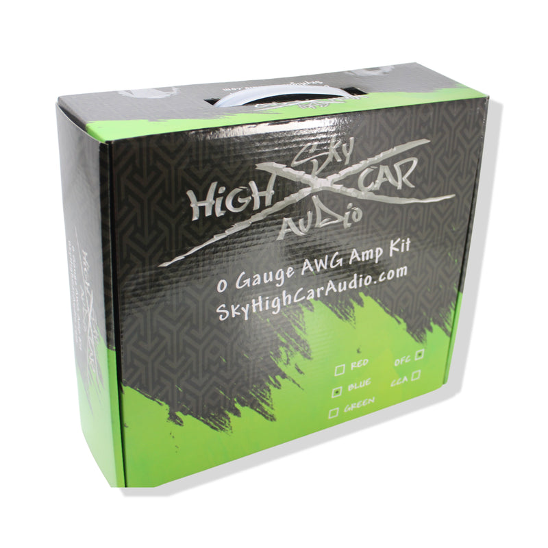 Sky High Car Audio 1/0 GA OFC Amplifier Wiring Kit Blue Power Black Ground