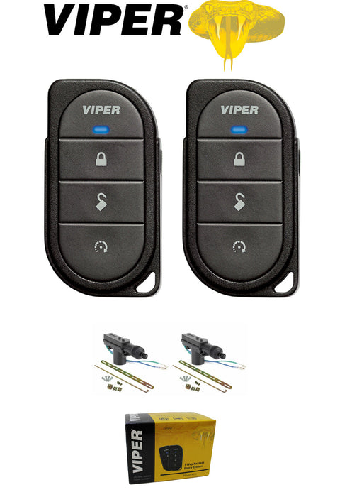 Viper 1-Way Keyless Entry System 2 4-Button Remotes + 2 Door Locks 412V