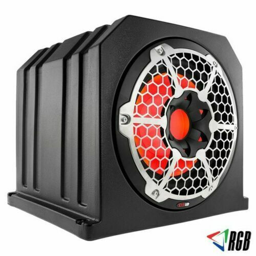 DS18 NXL10SUBLD 10" Black ATV Subwoofer Box Marine RGB LED 4 Ohm 700W