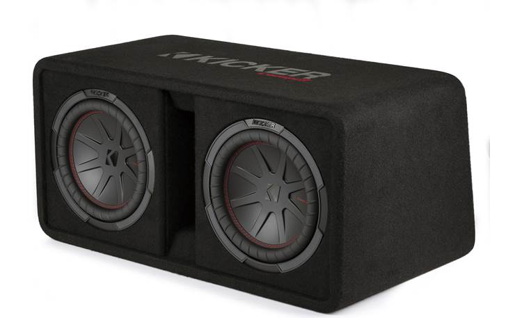 Kicker Ported Enclosure with pair of 10" CompR Subwoofers 1600W Peak 2 Ohm 48DCWR102