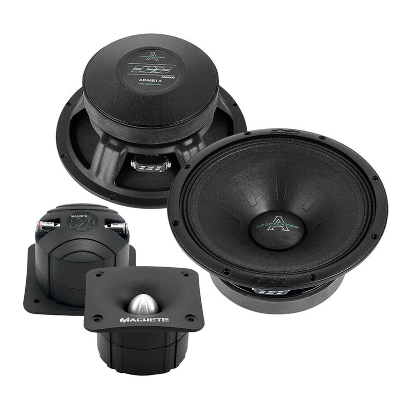 Pair of Deaf Bonce 8 Midrange Speakers 600W 4 Ohm w/ 1" Bullet Tweeters 160W