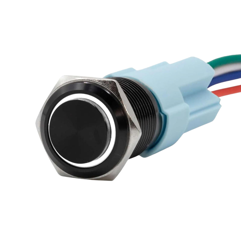 Sparked Innovation12V black ring light SPDT latching push-button switch