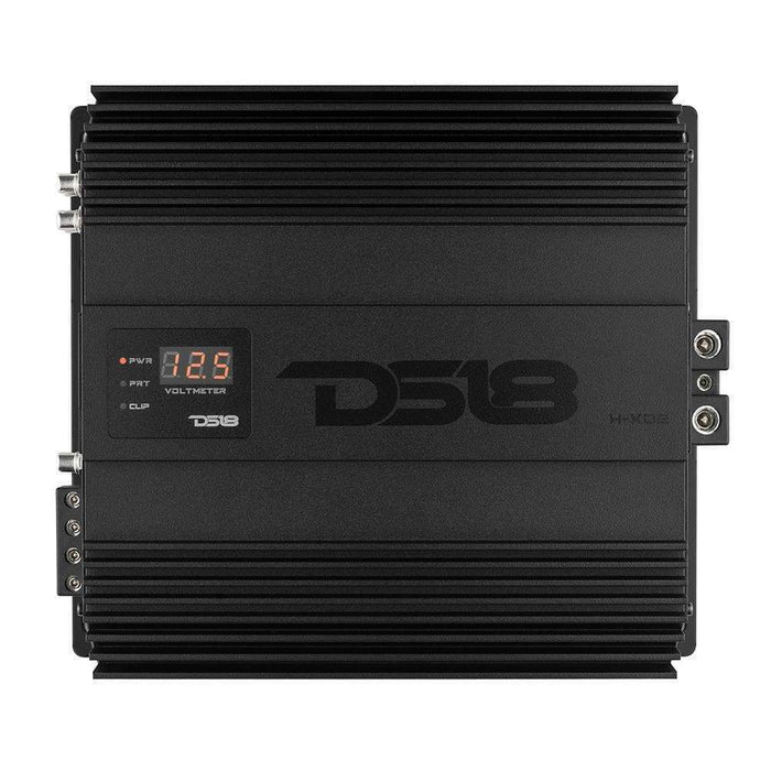 DS18 H-KO2 Hooligan Monoblock 2000W Amplifier w/ Voltmeter and Clip Indicator