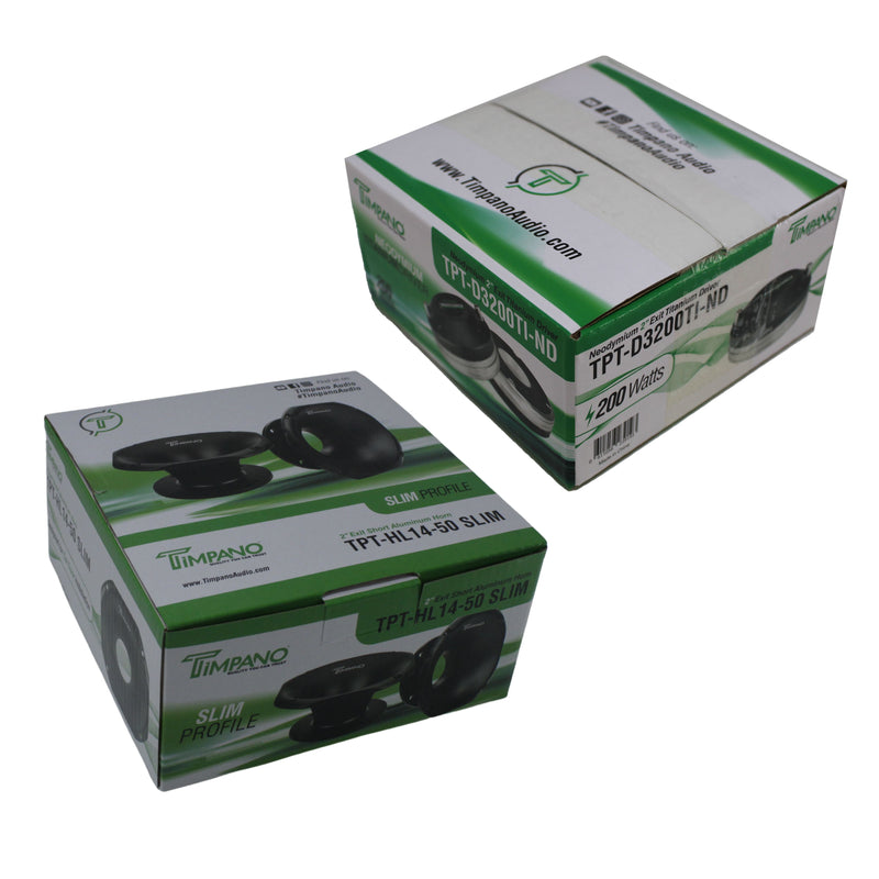 Timpano 2" Driver Neodymium Titanium 200W 8Ohm 3" VC + Aluminum Horn Car Audio