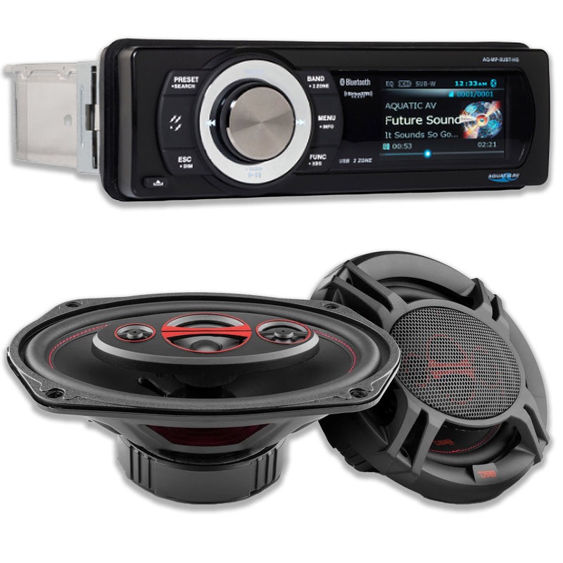 Aquatic Harley Motorcycle Bluetooth Satellite Radio /w Free DS18 6X9" Speakers