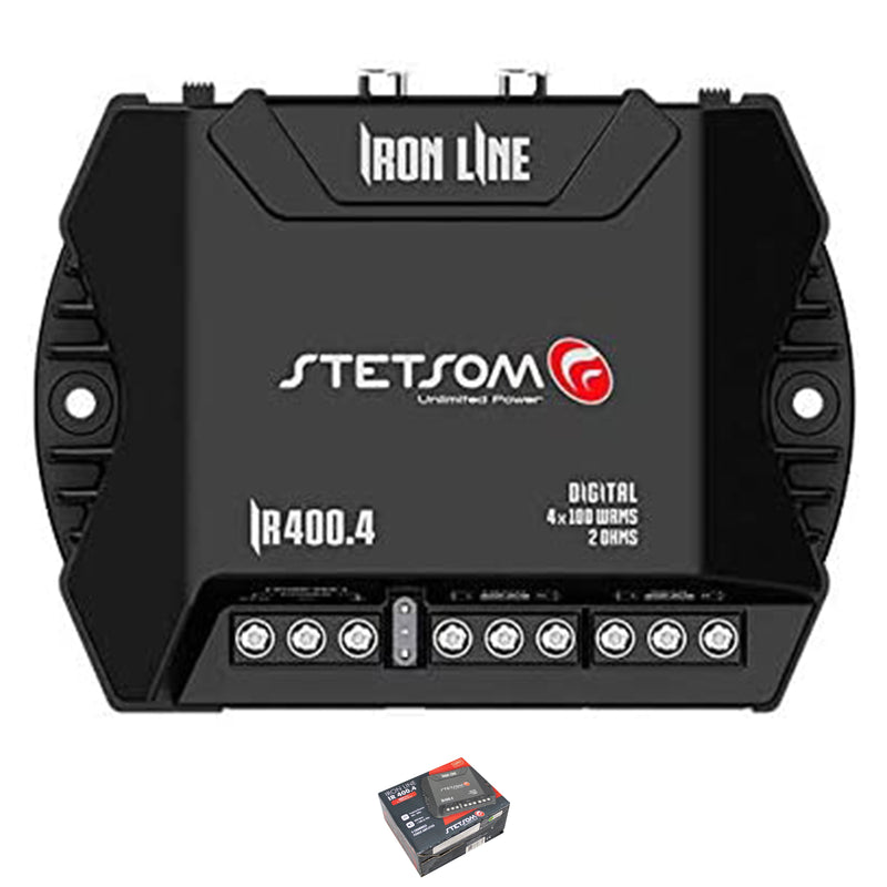 STETSOM IR400.4 2 ohms Iron Line Car Audio 400W Compact Amplifier 4 channel - Big Jeff Online Inc