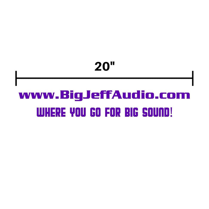 Official Big Jeff Audio 20in Vinyl Decal w/ Website Address and Slogan SW-SWEB