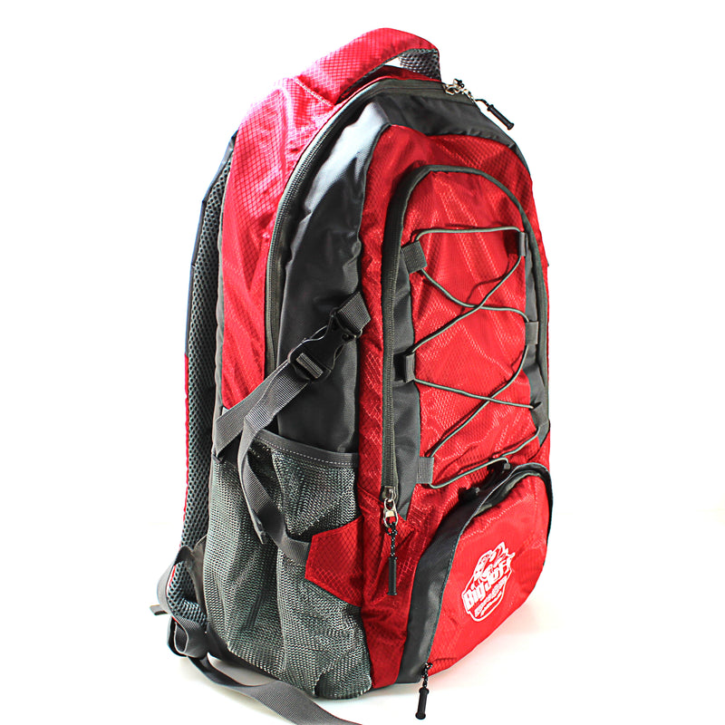 Official Big Jeff Audio Red/Gray Laptop 20" Commuter Backpack with Logo